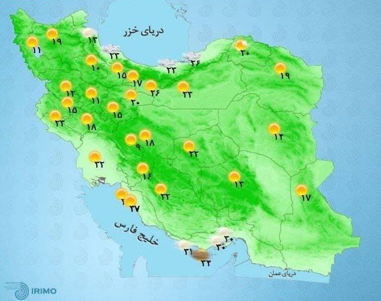وضعیت آب و هوا، امروز ۱۶ شهریور ۱۴۰۰ / بارش‌های ۳ روزه در ۹ استان