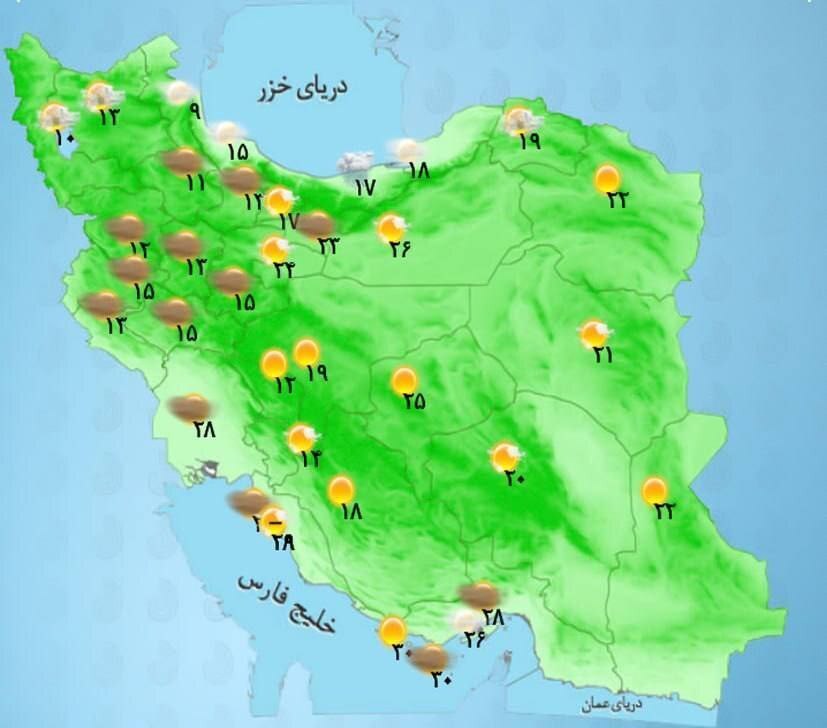 وضعیت آب و هوا، امروز ۲۴ اردیبهشت ۱۴۰۲ / صدور هشدار نارنجی بارش رگباری باران و طغیان رودخانه‌ها در برخی استان‌ها