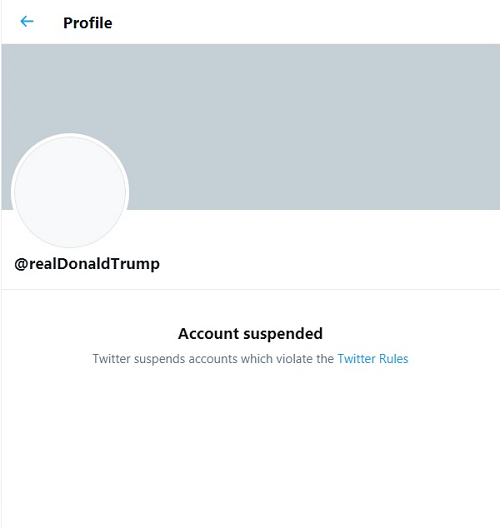 توئیتر ترامپ به صورت دائمی مسدود شد
