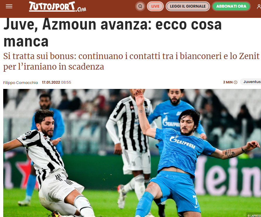 سردار آزمون - یوونتوس ؛ محتمل تر از قبل