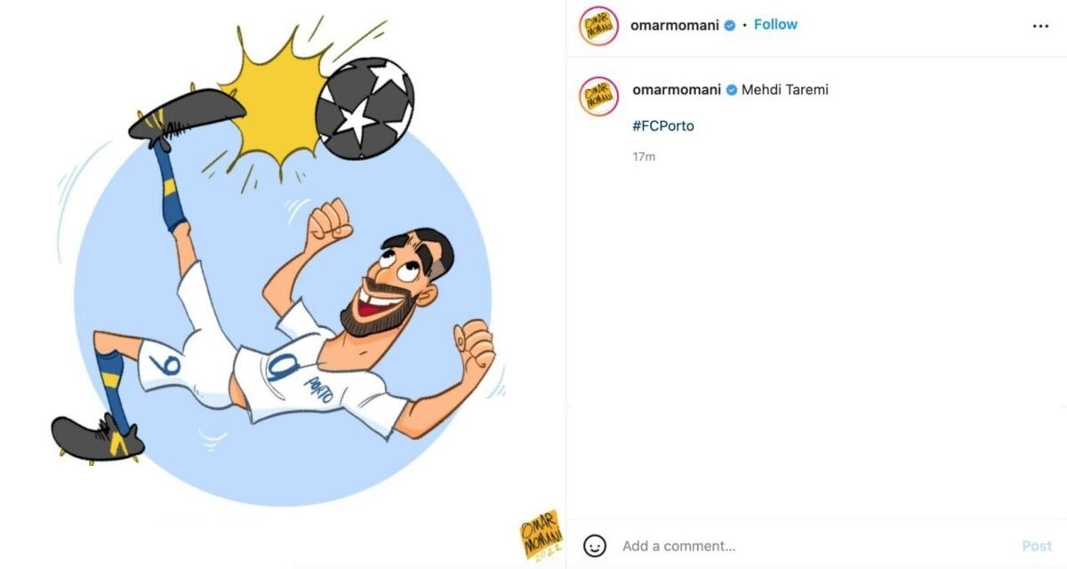 کاریکاتوریست معروف از مهاجم ملی پوش ایرانی حمایت کرد کاریکاتوریست معروف از مهاجم ملی پوش ایرانی حمایت کرد