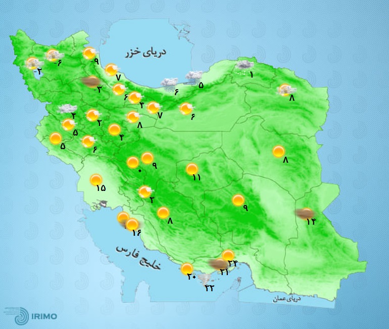 وضعیت آب و هوا امروز 15 بهمن 1392 / سامانه بارشی جدید برای آخر هفته در راه است