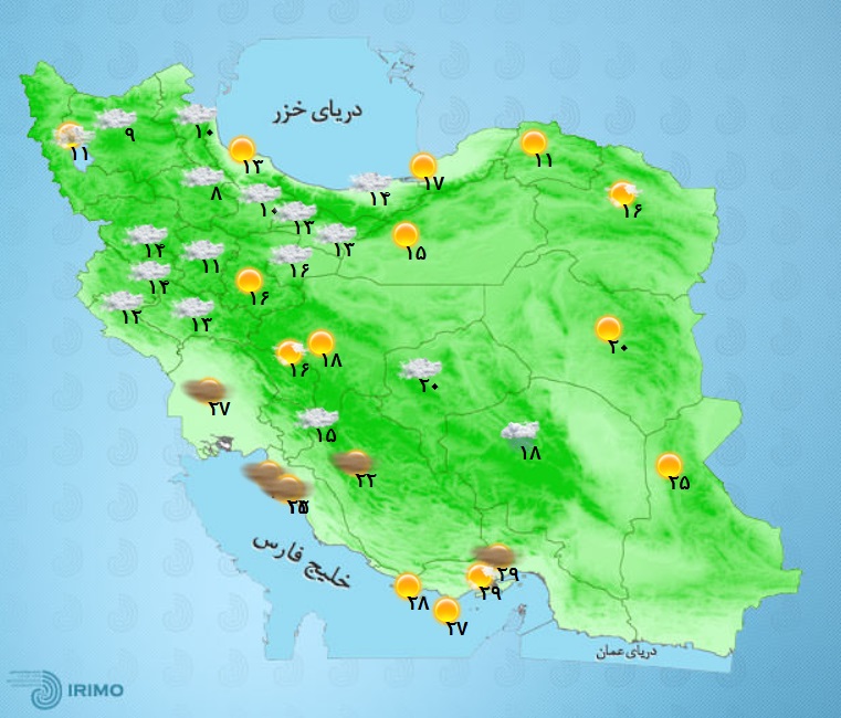 وضعیت آب و هوا امروز 18 اسفند 1392 / کاهش نسبی دما در برخی مناطق کشو