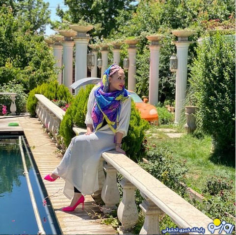 زهره فکورصبور با پاشنه بلند در کنار استخر لاکچری + عکس زهره فکورصبور با پاشنه بلند در کنار استخر لاکچری + عکس