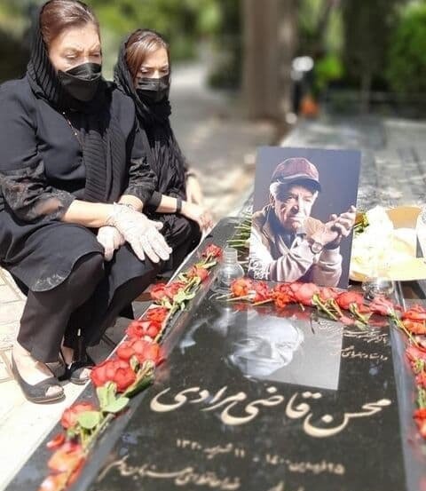 مهوش وقاری، بر سرِ مزارِ همسرش + عکس مهوش وقاری