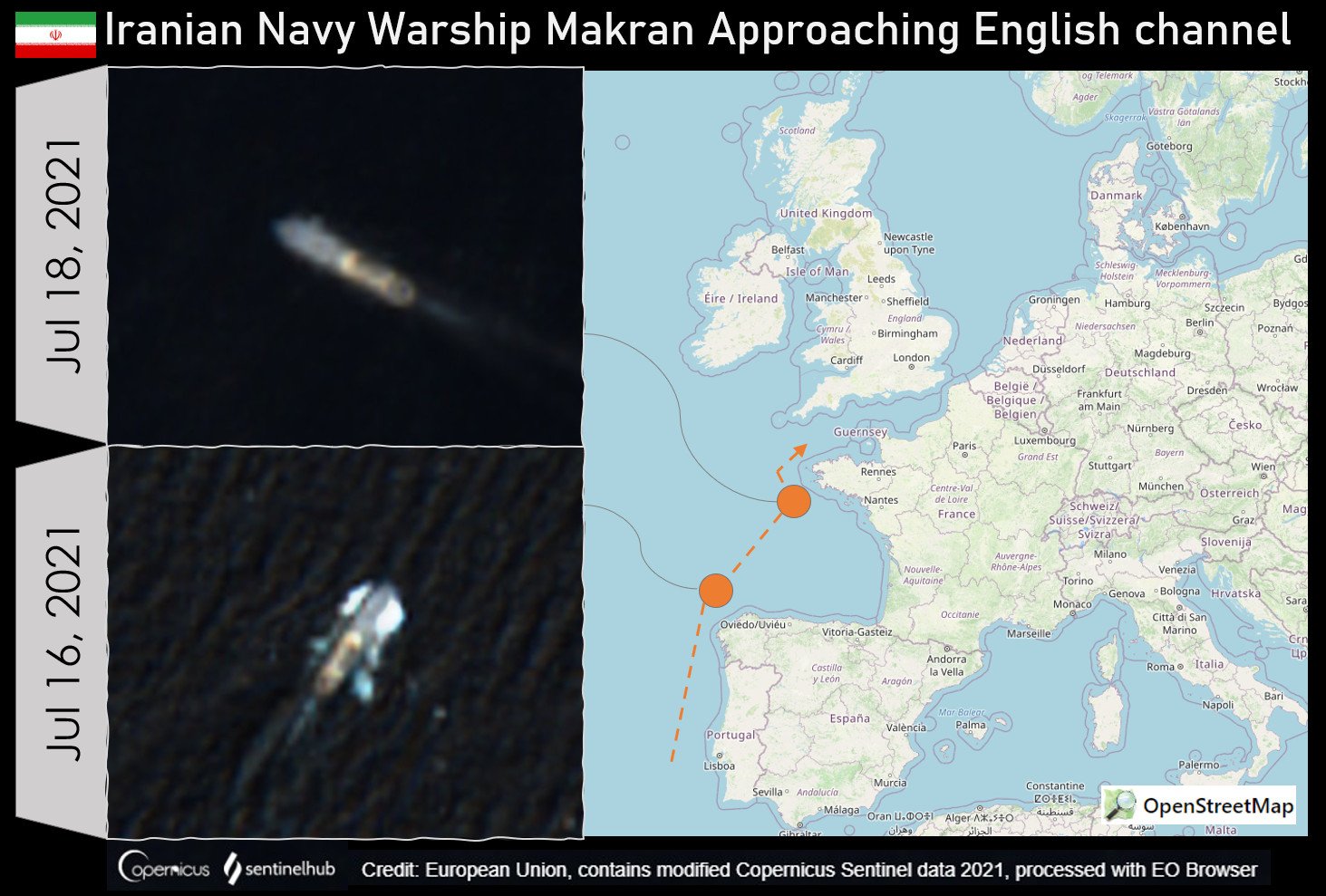 دو کشتی جنگی ایرانی به سواحل بریتانیا رسیدند