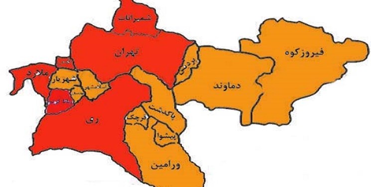 ۳ شهرستان در استان تهران از وضعیت قرمز خارج شدند