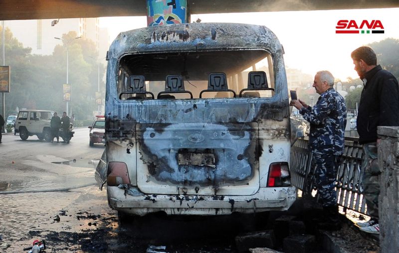 حمله به اتوبوس نظامیان در دمشق ۱۳ کشته بر جا گذاشت