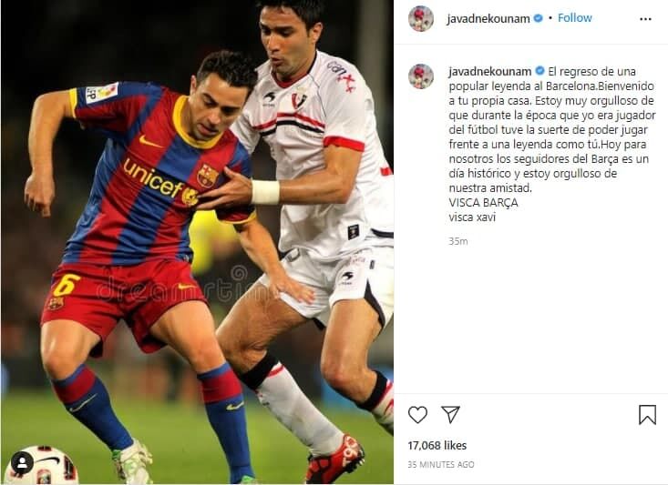 جواد نکونام طرفدار دو آتیشه بارسلونا