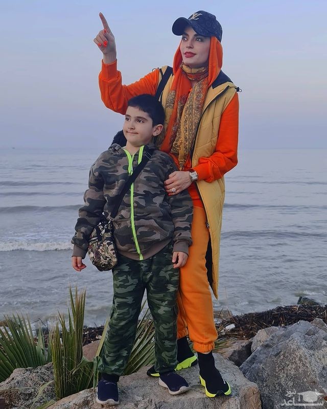 سپیده خداوردی با پسرش در ساحل خزر + عکس