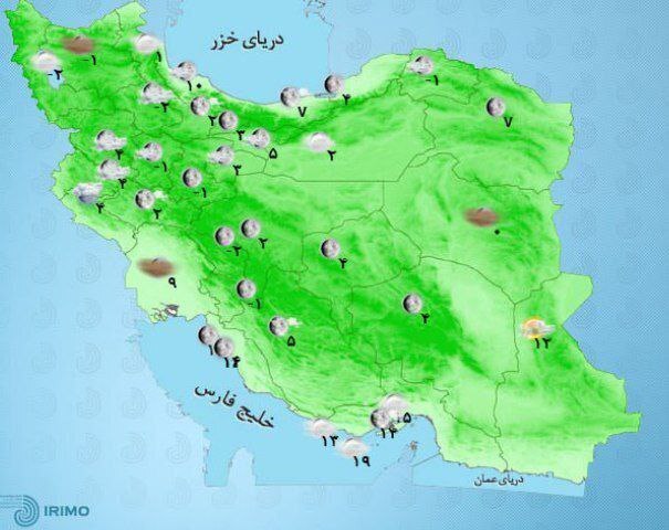 وضعیت آب و هوا، امروز ۱۸ دی ۱۴۰۱ / تداوم بارش‌ها در سواحل شمالی و مناطقی از شمال غرب