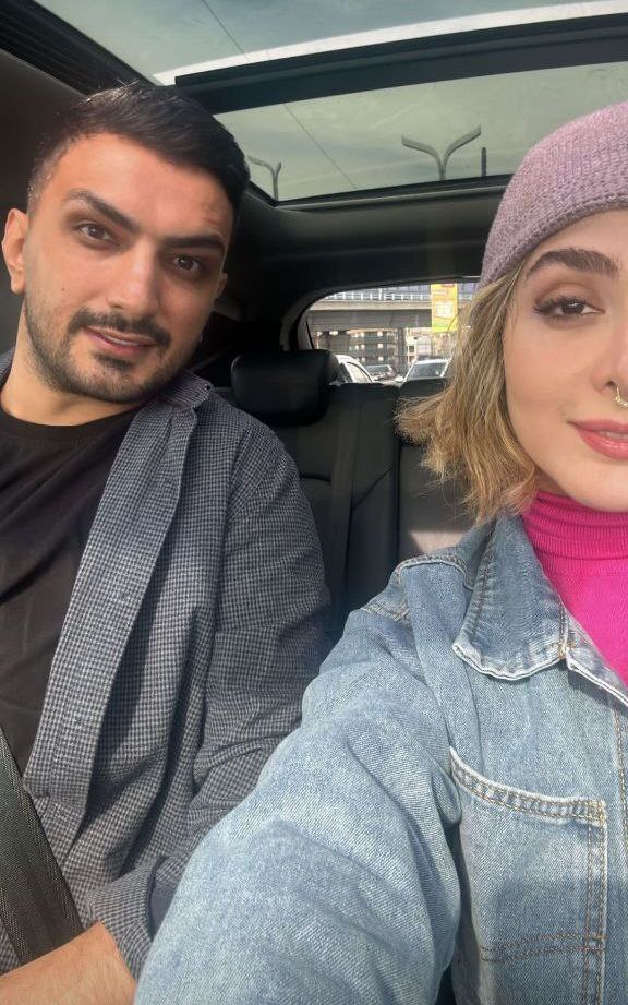 سلفی عاشقانه تازه عروس سینمای ایران با همسرش