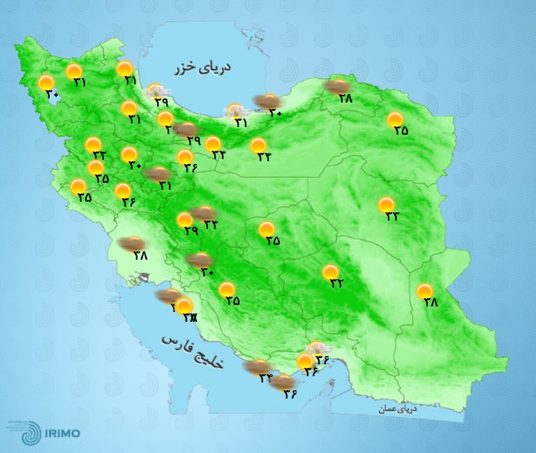 وضعیت آب و هوا، امروز ۳۰ تیر ۱۴۰۱ / هوای تهران و بیشتر استان‌ها از فردا خنک‌تر می‌شود