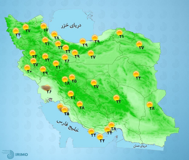 وضعیت آب و هوا، امروز ۷ شهریور ۱۴۰۱ / روند افزایش تدریجی دما تا پایان هفته/ خیزش گردوخاک و رگبار و رعدوبرق در استان‌های جنوبی/ تهران گرم‌تر می‌شود