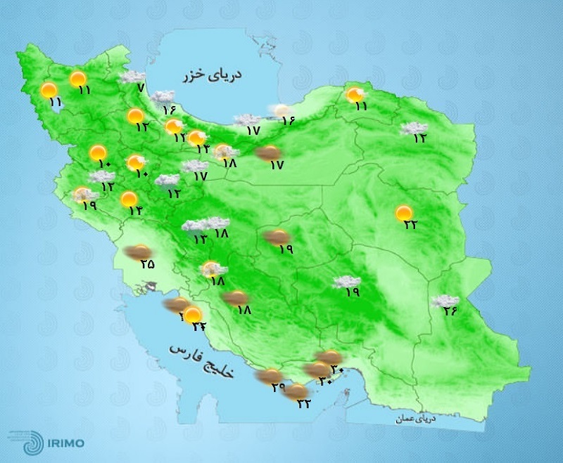 بارش باران و وزش باد در بیشتر نقاط کشور