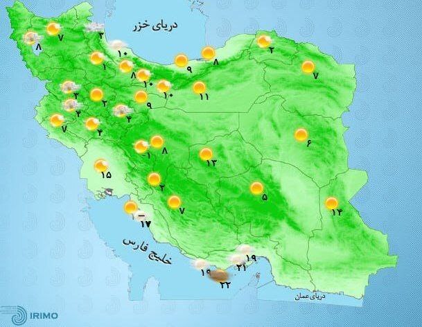 وضعیت آب و هوا، امروز ۱۶ فروردین ۱۴۰۲ / بارش‌های پراکنده در برخی نقاط کشور/ وزش باد شدید و خیزش گرد و خاک در بعضی استان‌ها