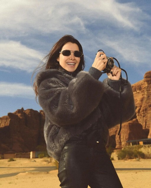 استایل پشمی نانسی عجرم در صحرای عربستان+ عکس