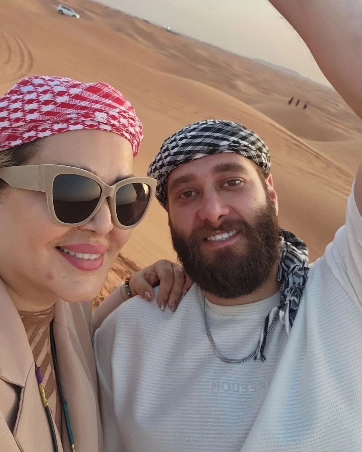 جنجال کویرگردی بهاره رهنما با شوهر سومش در دبی/عکس