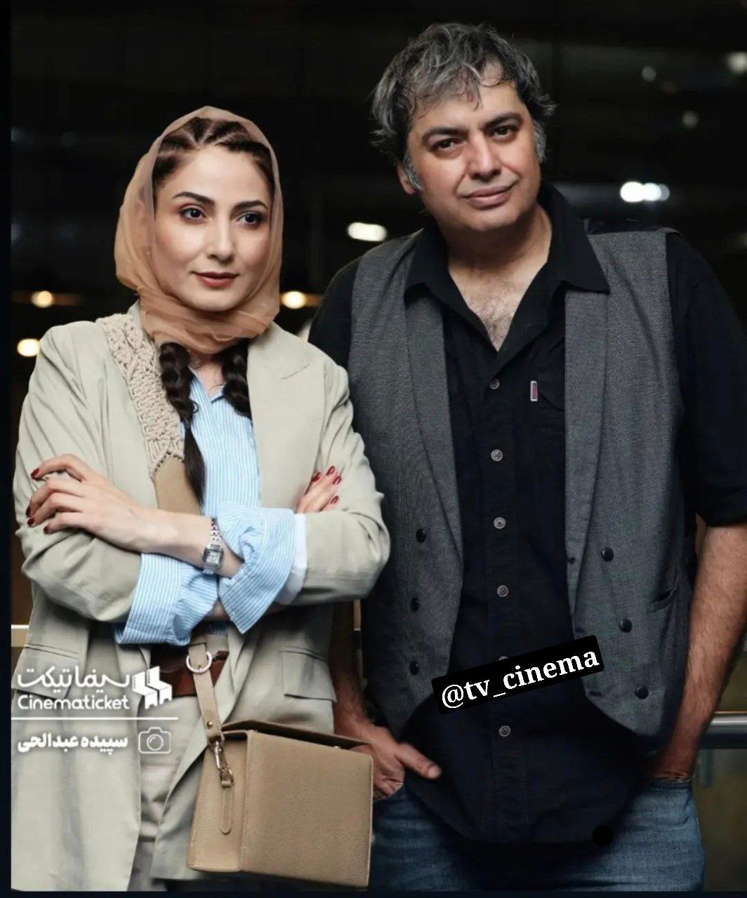 سمیرا حسن پور و همسرش در اکران فیلم سه کام حبس/عکس