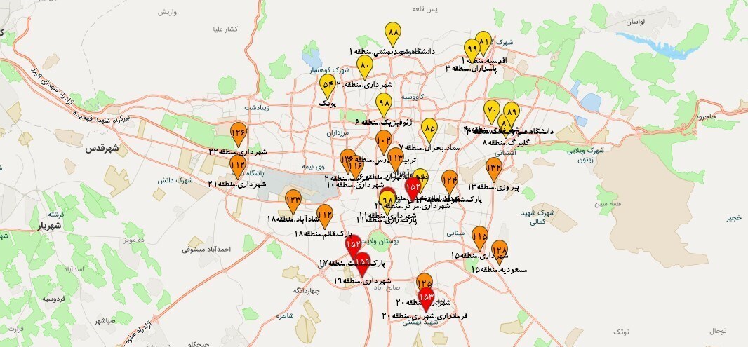 کیفیت هوای تهران، امروز ۱۴ تیر ۱۴۰۲: ناسالم برای گروه‌های حساس