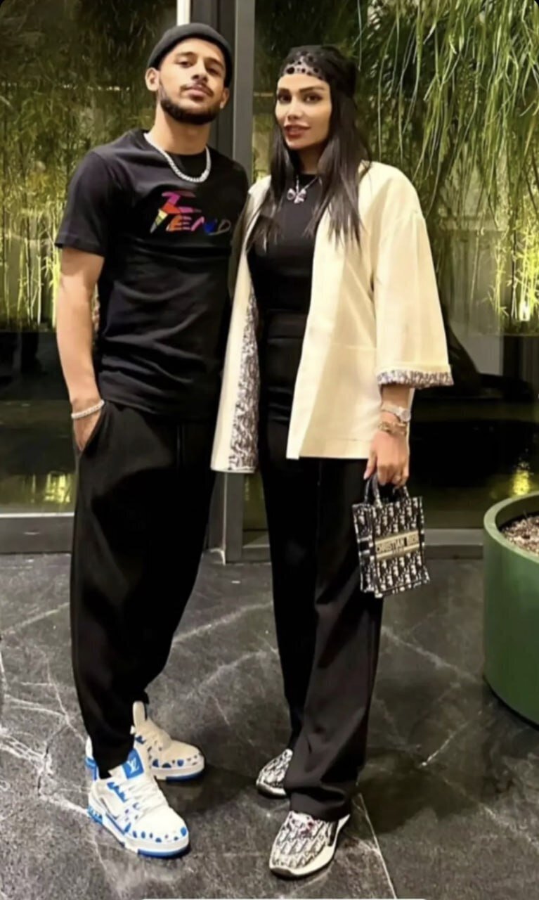 استایل جنجالی مهدی قایدی در کنار همسرش/عکس