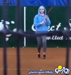 پوشش جنجالی بهنوش طباطبایی هنگام تمرین تنیس/عکس