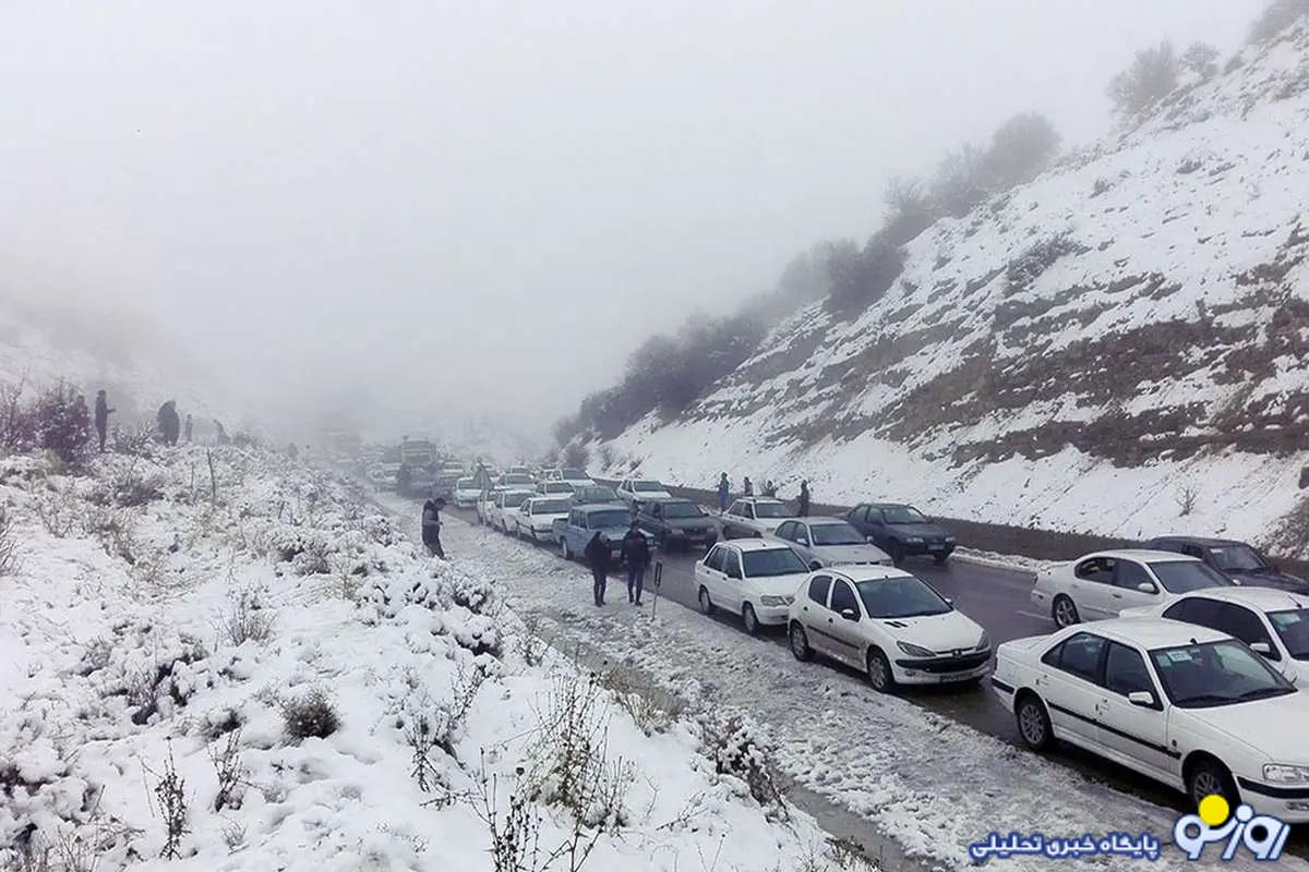 انسداد ۲ محور شمالی به علت بارش برف