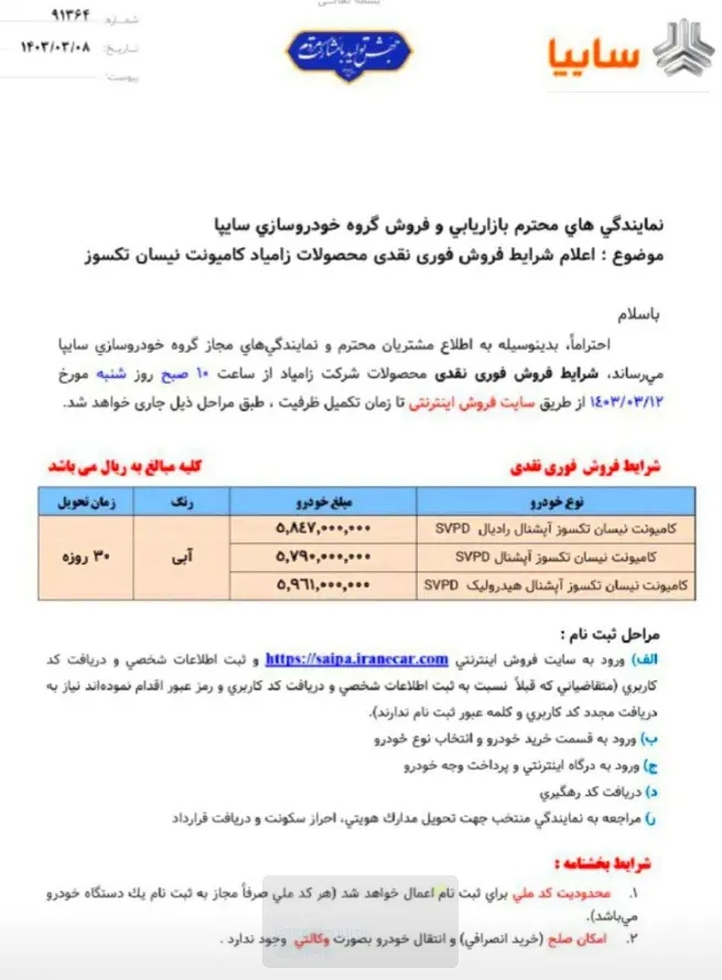 فروش ویژه محصولات زامیاد خارج از سامانه یکپارچه از 12 خرداد آغاز می شود+ قیمت