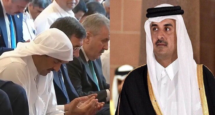 پوشش متفاوت امیر قطر در مراسم هنیه جلب‌توجه کرد