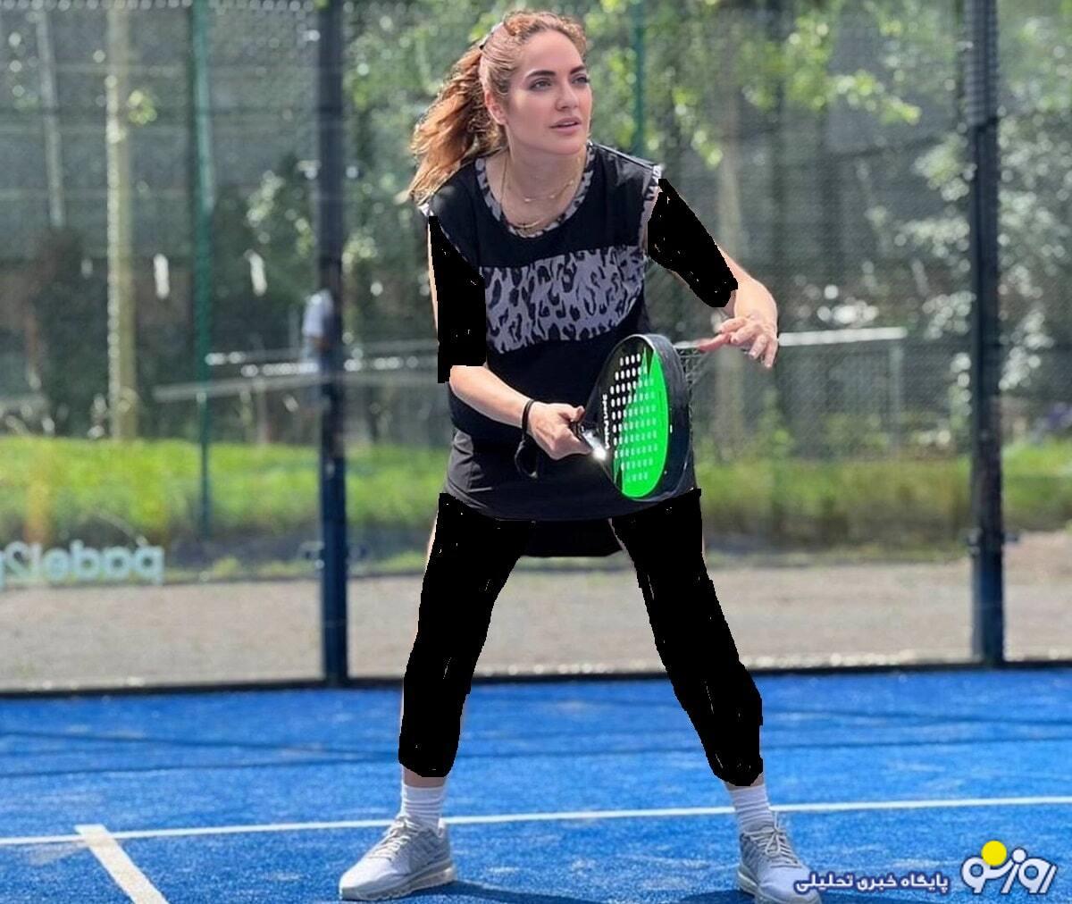 سوژه شدن استایل تنیس بازی کردن ناشیانه مهناز افشار /عکس