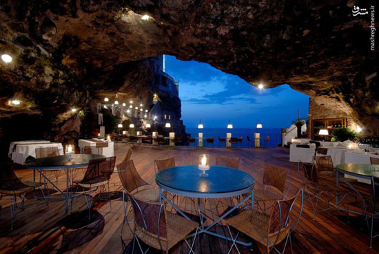 تصویری زیبا از یک رستوران در ایتالیا در غار!