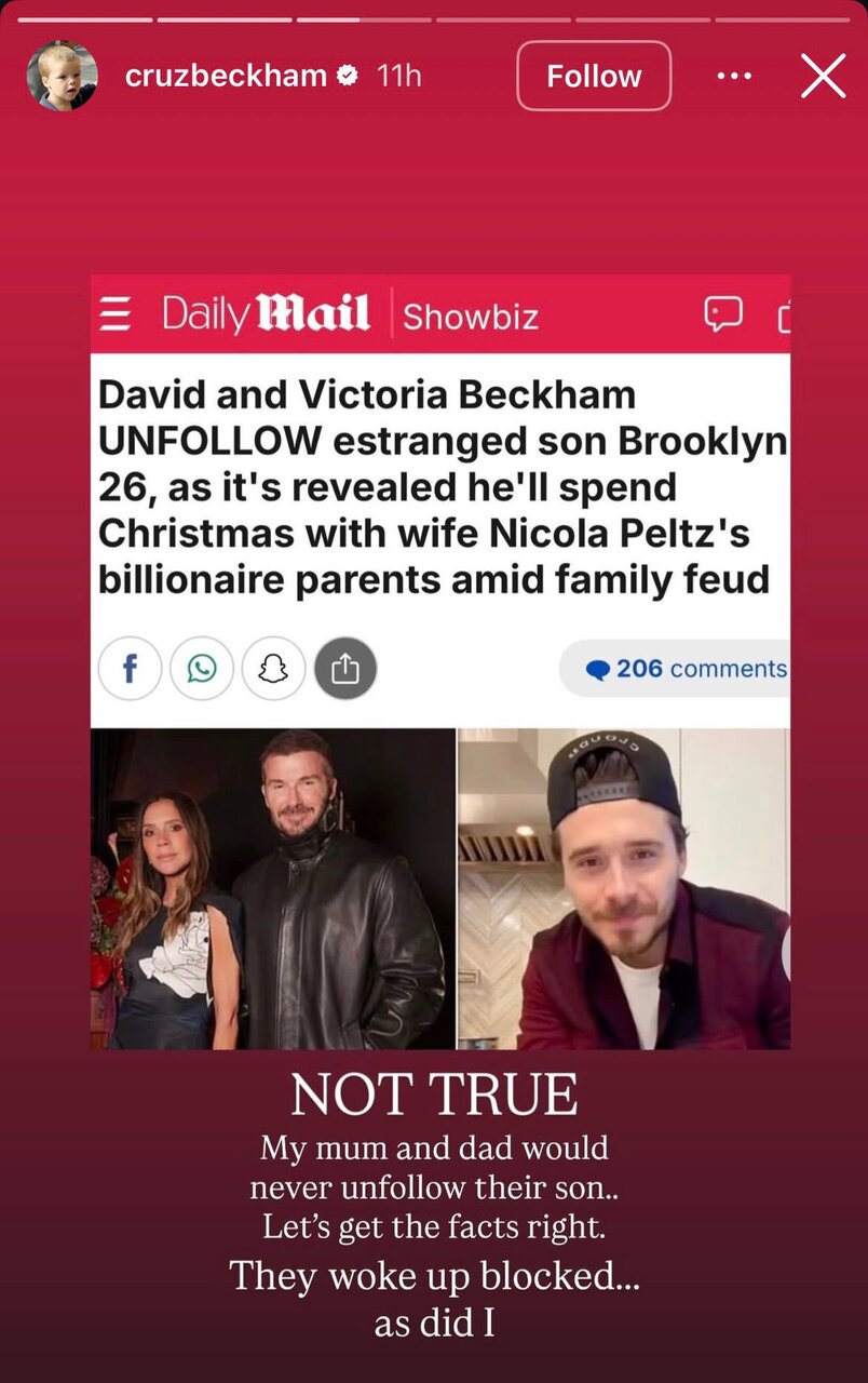 عکس | اختلافات علنی شد/ جنگ بزرگ در خانواده بکام