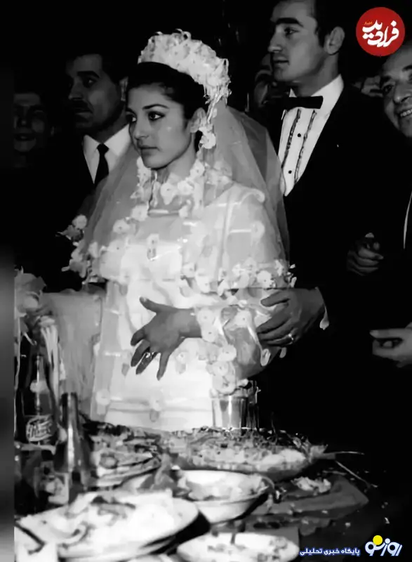 گوگوش و همسرش محمود قربانی در شب عروسی؛ سال ۴۶