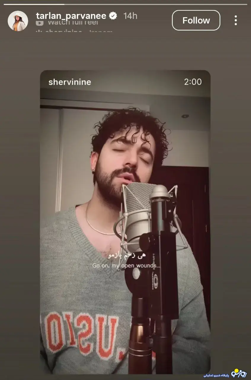 استوری ترلان پروانه برای شروین جلب‌توجه کرد