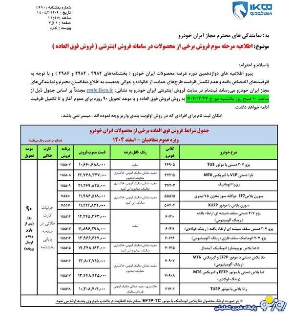 شرایط فروش ایران خودرو بدون قرعه کشی