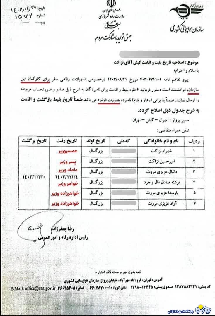 از ثابتی باید تشکر کرد یا از وزیر راه که با پول شخصی رفته کیش! از ثابتی باید تشکر کرد یا از وزیر راه که با پول شخصی رفته کیش!