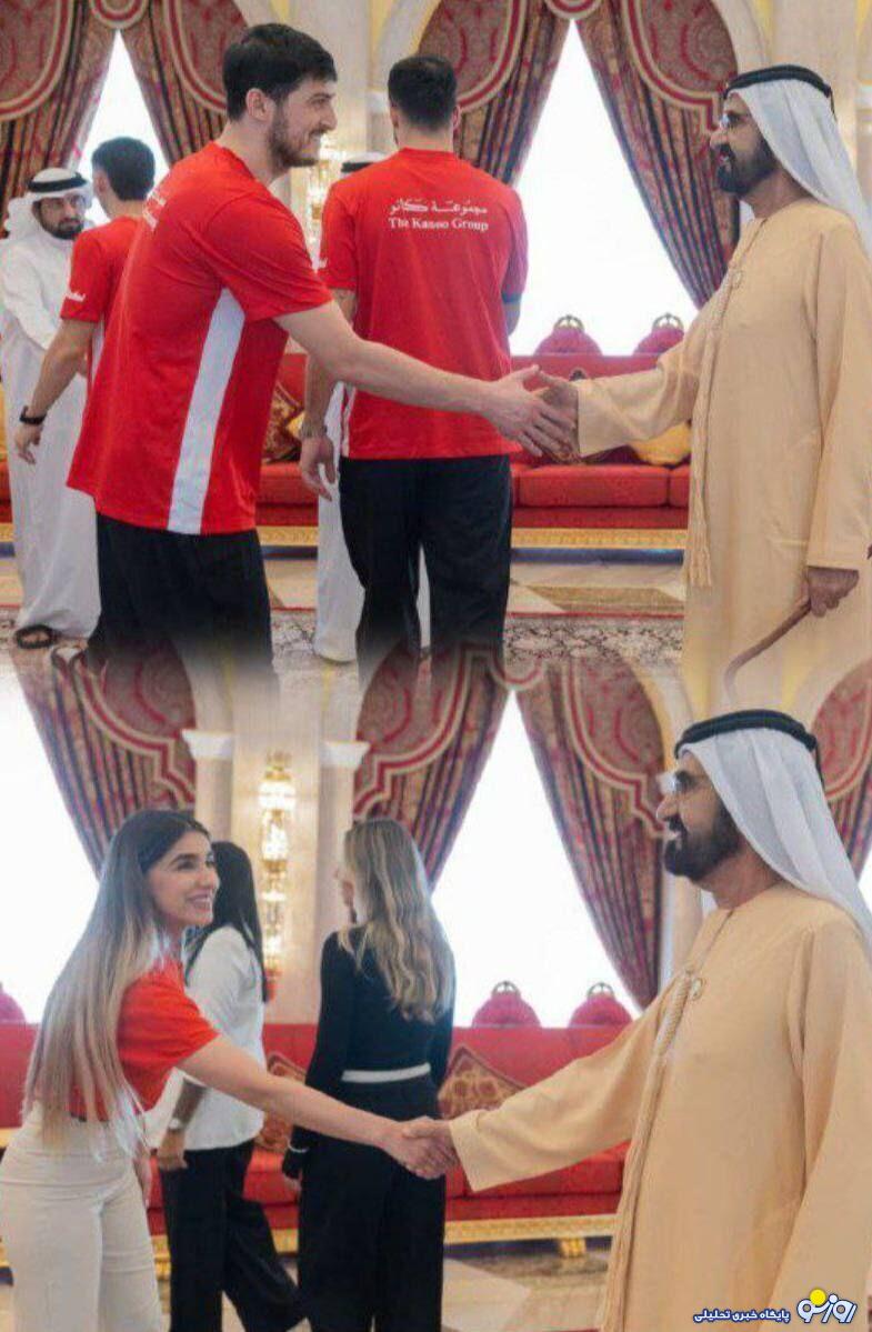 دیدار صمیمانه سردار آزمون وهمسرش با شیخ محمد،حاکم دبی/عکس