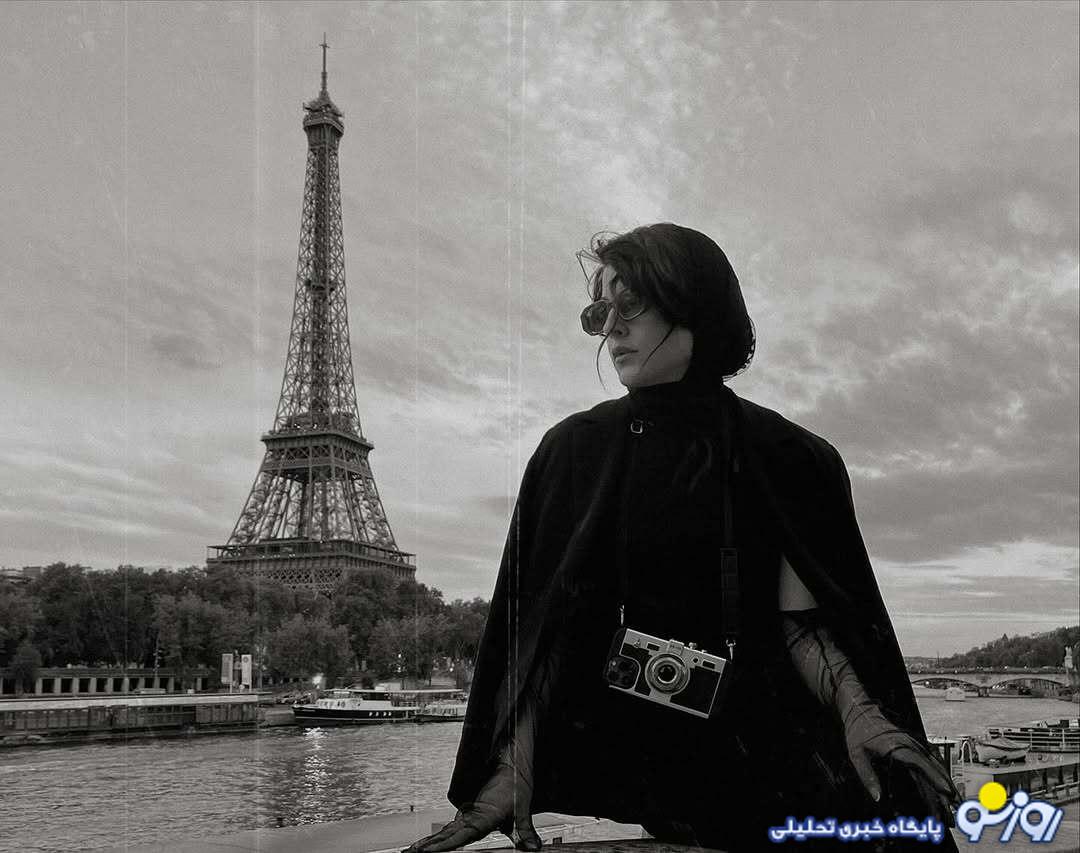 تیپ هالیوودی خانم بازیگرِ زخم کاری کنار برج ایفل/عکس