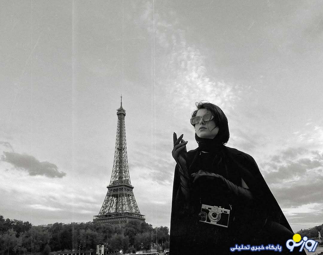 تیپ هالیوودی خانم بازیگرِ زخم کاری کنار برج ایفل/عکس