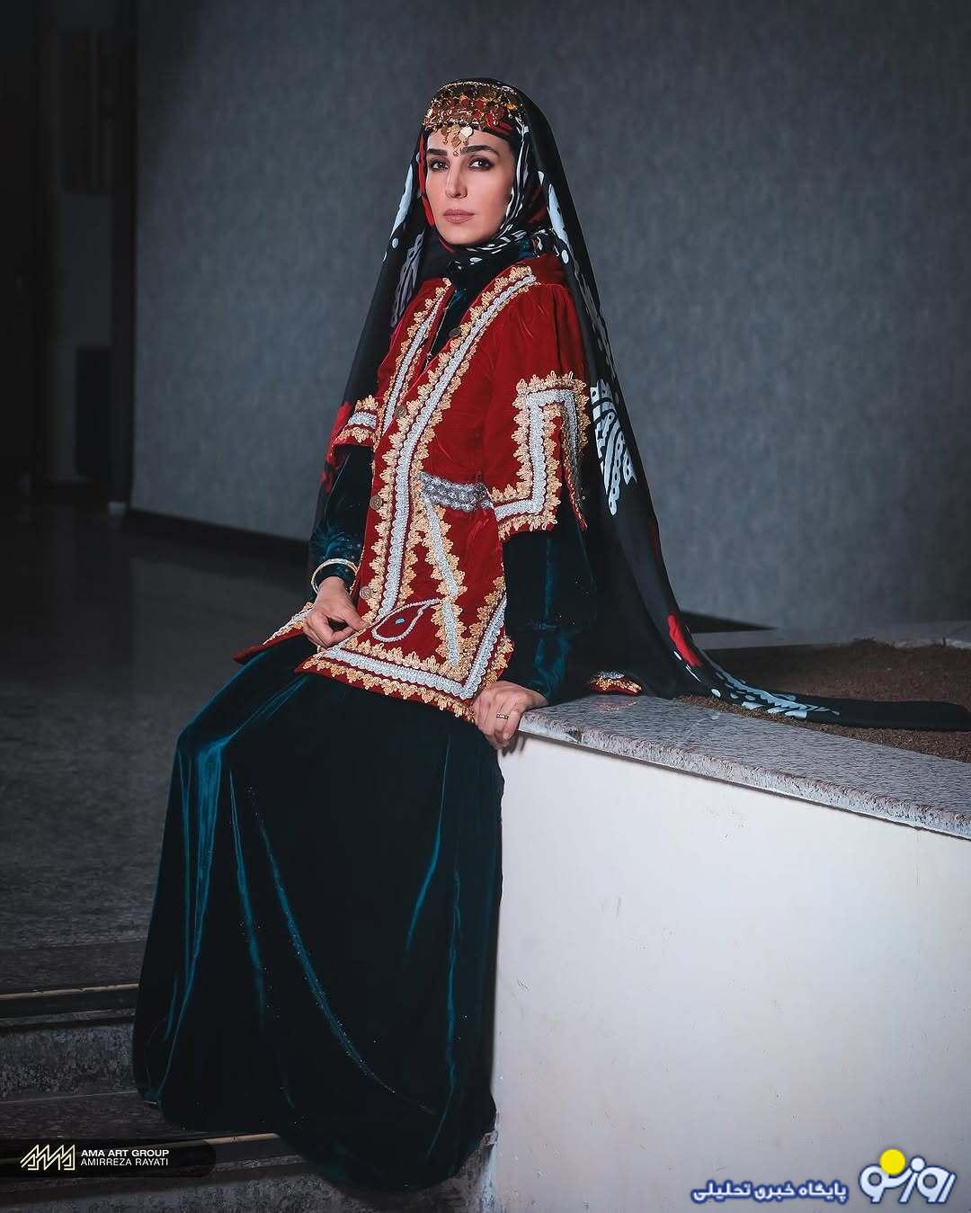 زیبایی بازیگر خانم ایرانی با لباس لری