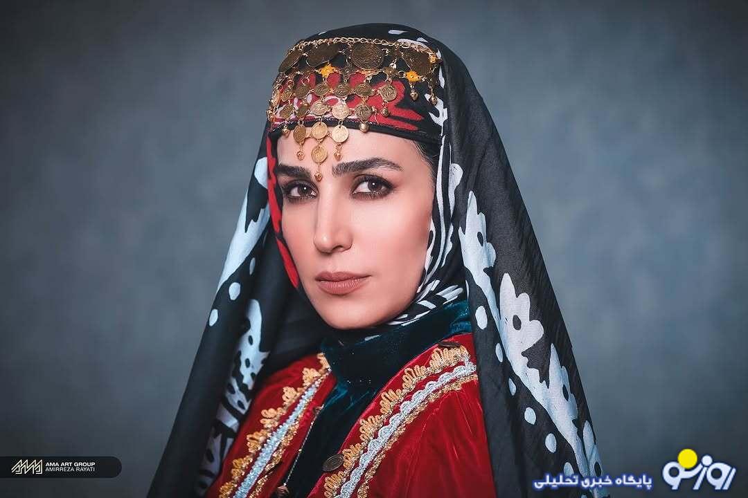 زیبایی بازیگر خانم ایرانی با لباس لری