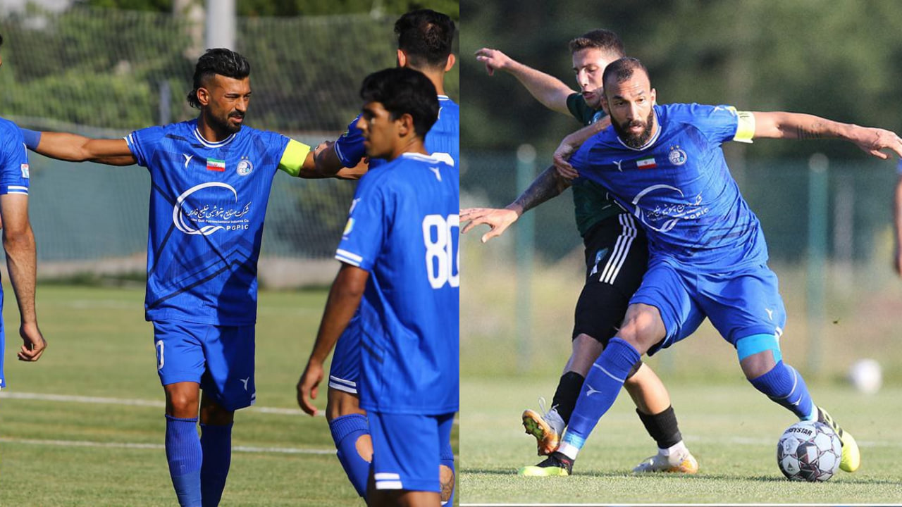 رامین رضاییان دفاع راست استقلال تهران و بازیکن سابق پرسپولیس و سپاهن و تیم ملی ایران - روزبه چشمی هافلبک دفاعی استقلال تهران و تیم ملی ایران- لیگ برتر ایران