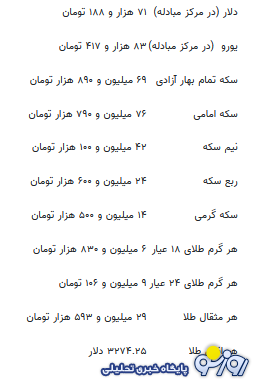 قیمت جدید طلا، سکه و دلار امروز ۸ تیر ۱۴۰۴