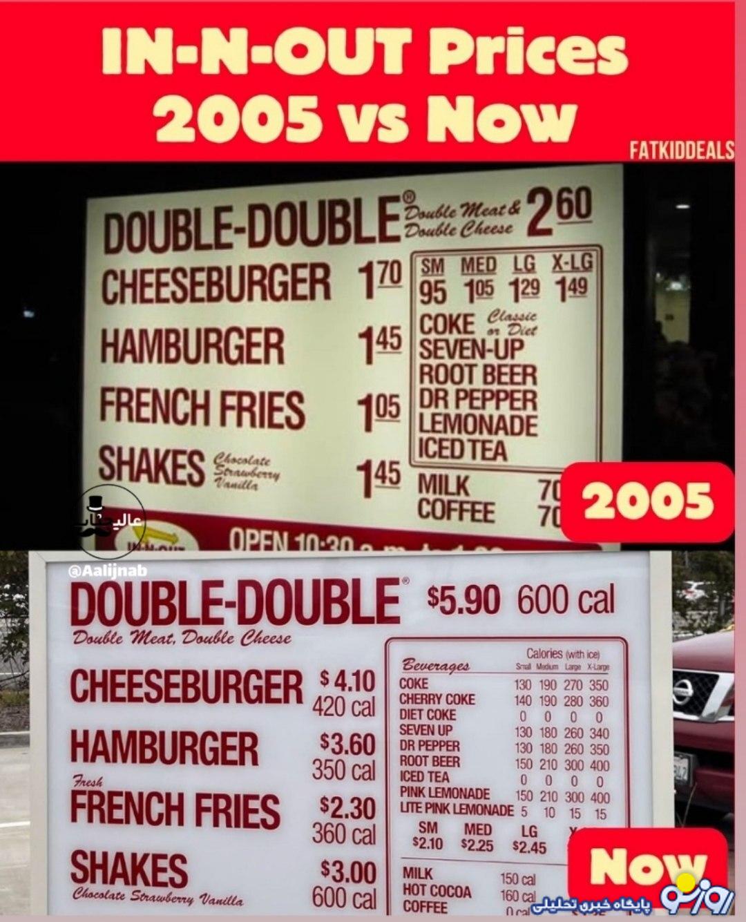 مقایسه قیمت همبرگر در ایران و آمریکا