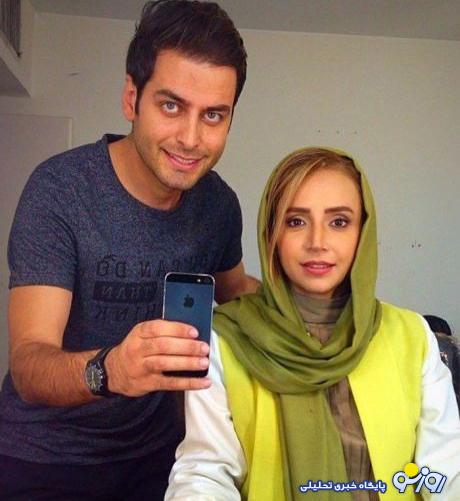 سلفی آرزو و محمدعلی در پشت صحنه سریال آنام