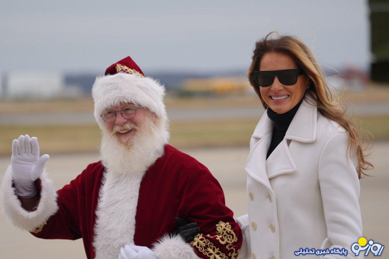 حاشیه دار شدن عکس‌های کریسمسی ملانیا ترامپ و بابانوئل