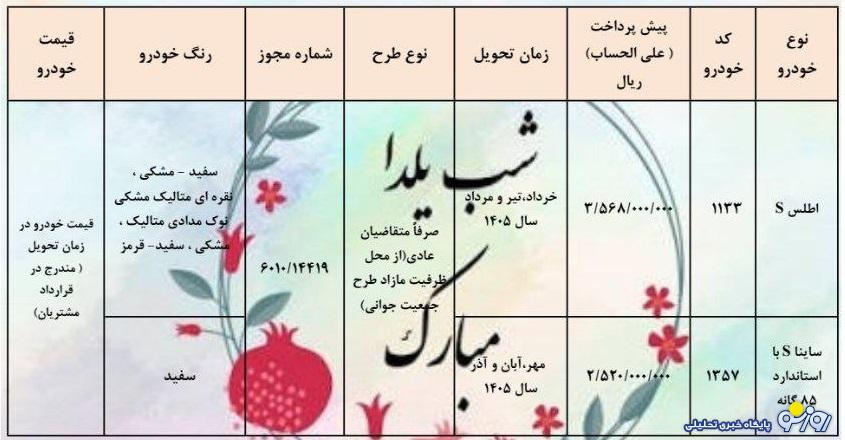 آغاز پیش فروش سایپا ویژه شب یلدا ۱۴۰۴ آغاز پیش فروش سایپا ویژه شب یلدا ۱۴۰۴