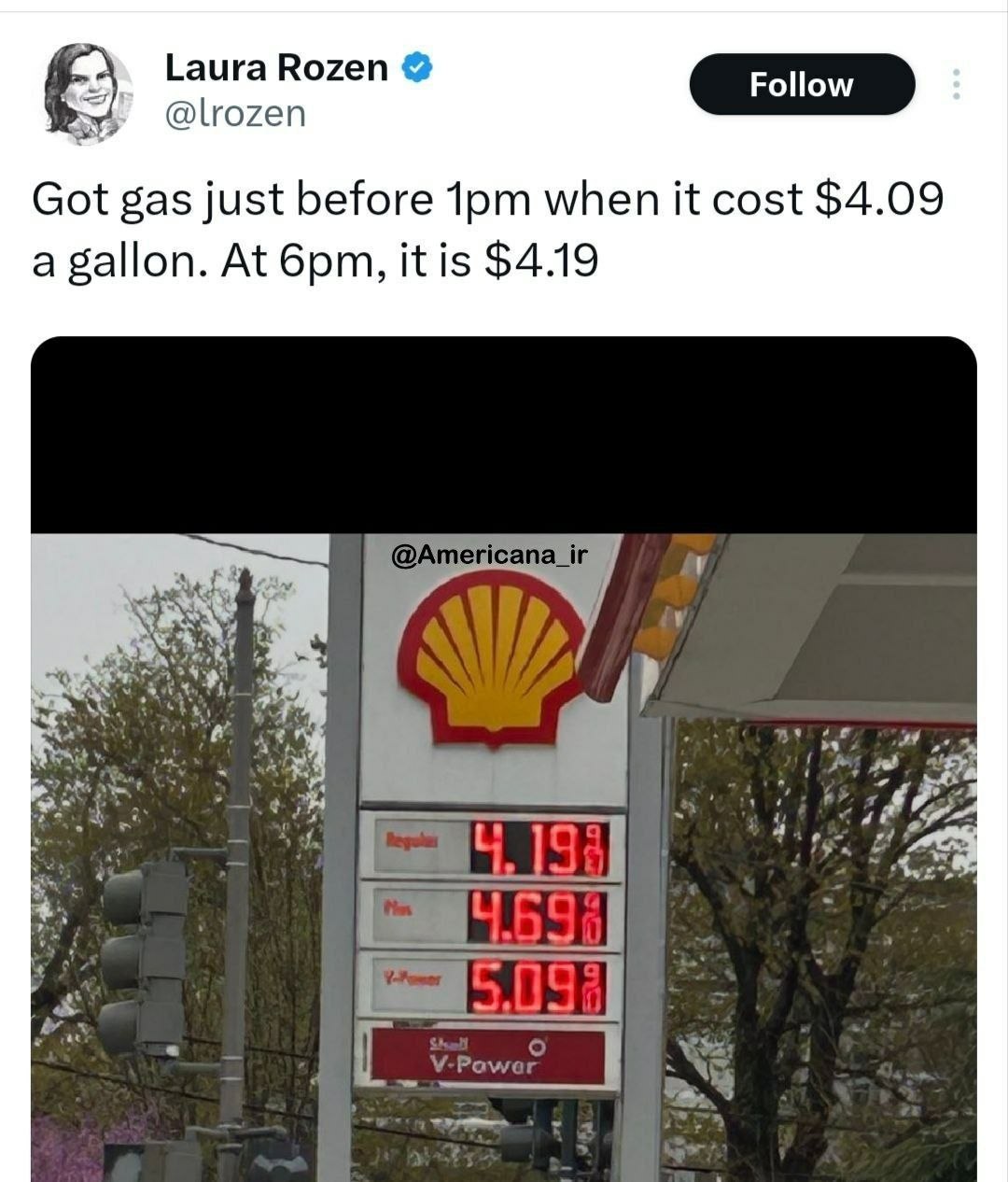 افزایش لحظه‌‌ای قیمت بنزین در آمریکا