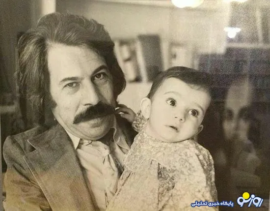 لیلی رشیدی خردسال در بغل پدرش +عکس