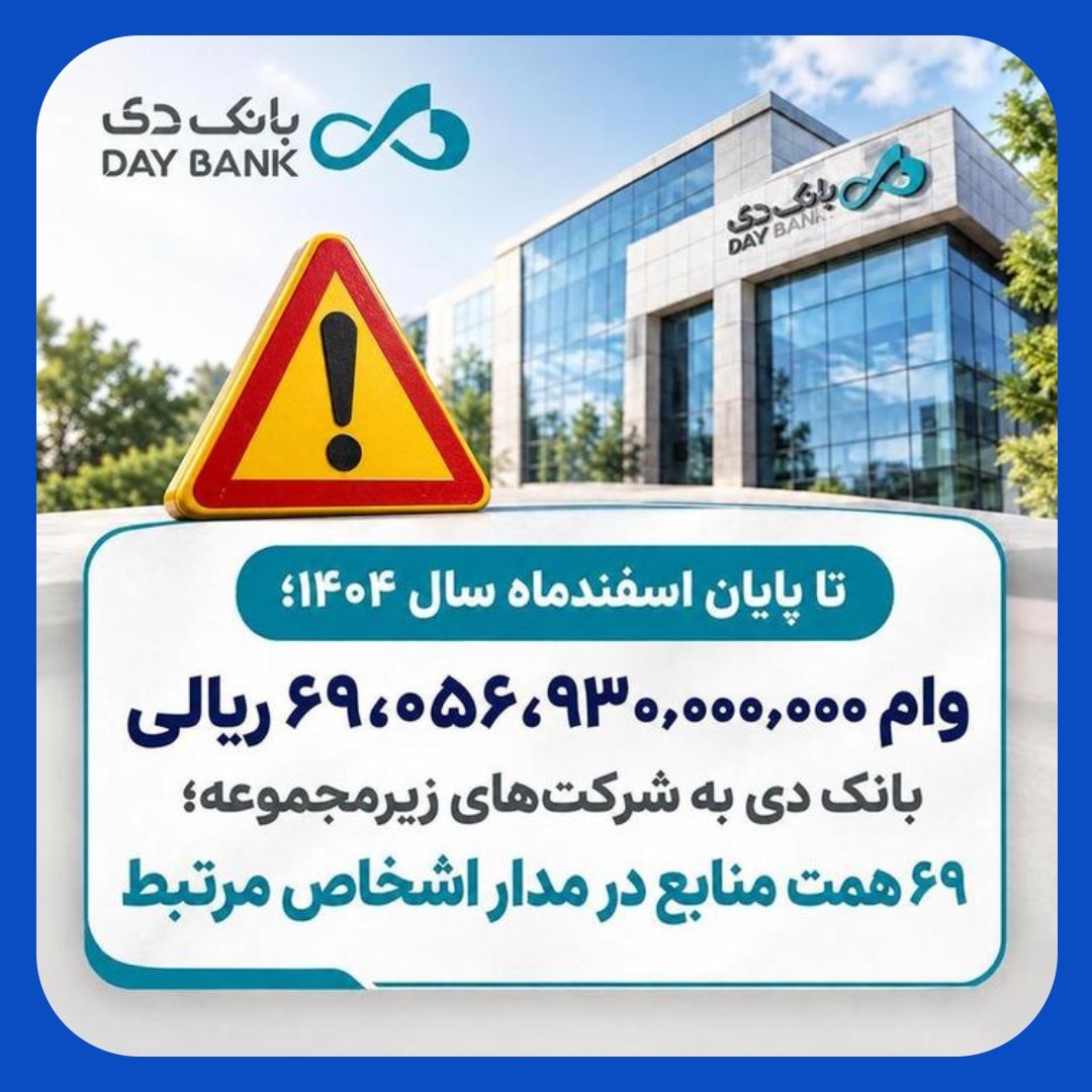 ۶.۹همت وام در جیب شرکت‌های وابسته به بانک دی